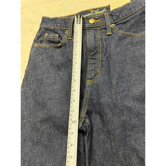 Universal Thread Vintage Straight Jeans Dark Wash Raw Cuff Size 4/27L New - Picture 7 of 9